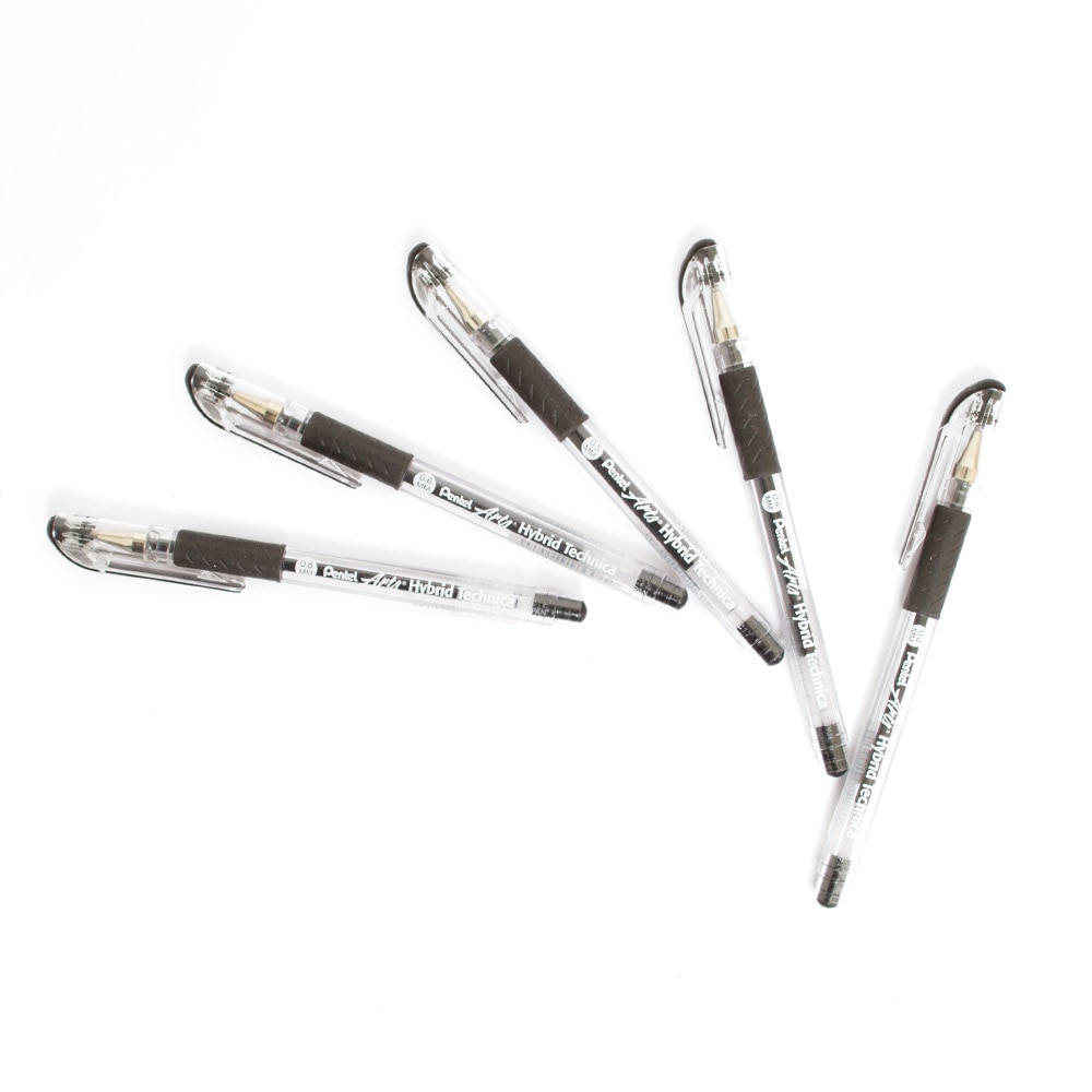 Pentel, Black, Gel, Art & School, Hybrid, Technica, Pen, 52574
